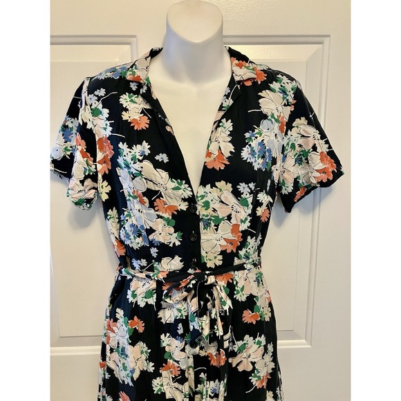 Abercrombie & Fitch‎ Size Small Women's Shorts Romper Floral Navy Blue - Picture 2 of 5